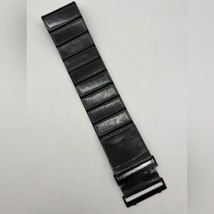 Stylish Black Grey Patent Leather Bag